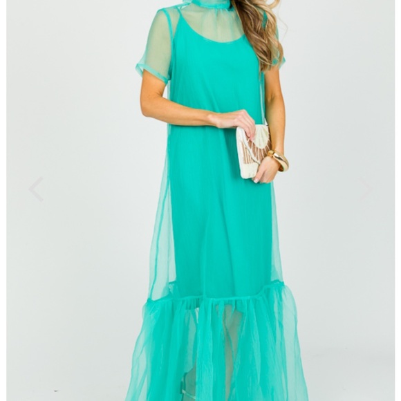 Karlie Dresses & Skirts - Karlie Teal Ruffled Tiered Maxi Dress